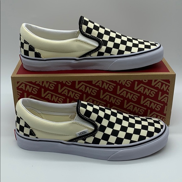 VANS CLASSIC SLIP ON black & white checkerboard WM - Picture 13 of 16